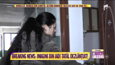 Imagini șocante! Cu bustul dezgolit și foarte beat, tatăl care își amenință soția se târăște pe jos și înjură!