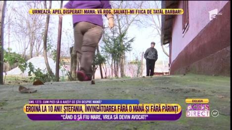 Eroină la zece ani! Ștefania, învingătoarea fără o mână și fără părinți: ”Când o să fiu mare, vreau să devin avocat”