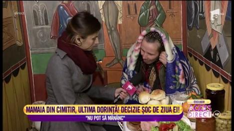 Mamaia din cimitir, ultima dorință. Are parte de cel mai trist și mai friguros 1 Decembrie din viața ei