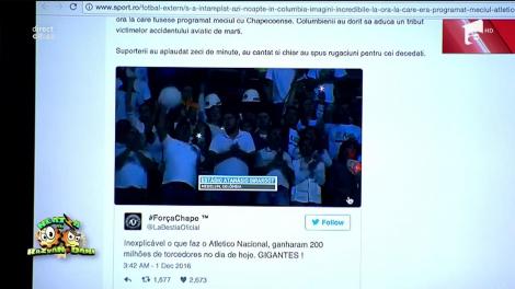 Smiley news: Moment emoţionant pe stadionul unde urma sa se joace finala dintre Atletico şi Chapecoense