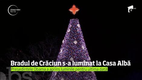 Bradul de Crăciun s-a luminat la Casa Albă pentru ultima oară în mandatul lui Barack Obama