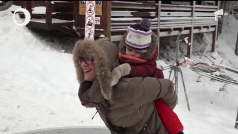 Distracție pe pârtie în stațiunea Harghita Băi