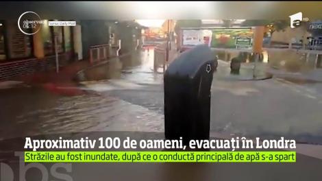 Panică la Londra. Zeci de case, dar şi străzile au fost inundate după ce o conductă principală de apă s-a spart