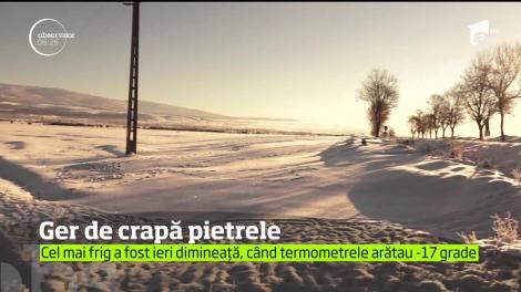 Ger de crapă pietrele! A fost înregistrată cea mai joasă temperatură: -20 de grade Celsius!