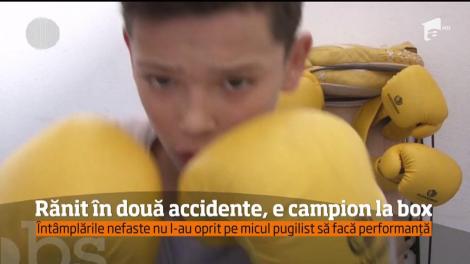 Alex, un copil de 13 ani, rănit în două accidente, e campion la box
