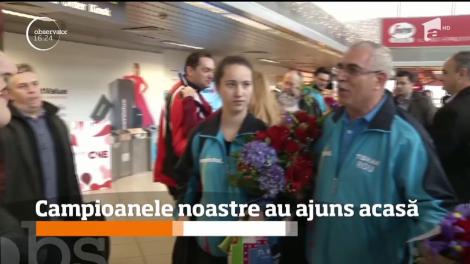 Campioanele la dublu feminin la tenis de masă s-au întors acasă