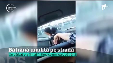 Bătrână umilită în plină stradă