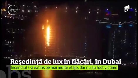 Un incendiu violent a izbucnit într-un imobil de lux din Dubai