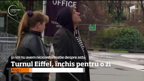 Turnul Eiffel, închis pentru o zi
