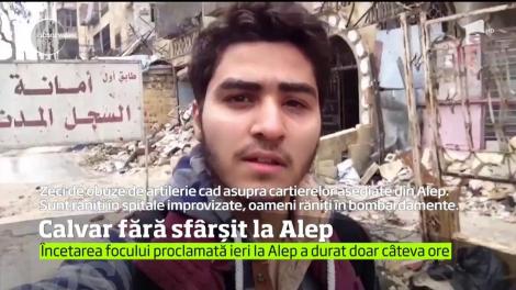 Calvar fără sfârşit la Alep. Armata siriană şi rebelii au reluat bombardamentele