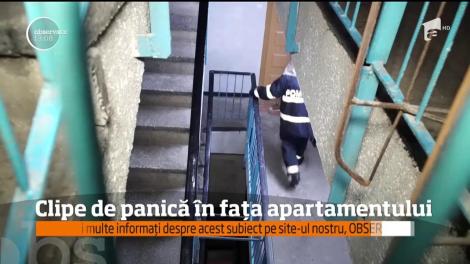 Clipe de panică în fața apartamentului