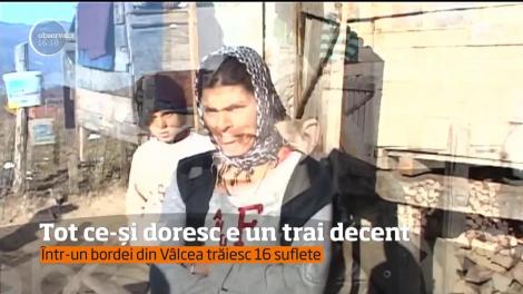 O familie formată din 16 membri, din judeţul Vâlcea, trăieşte la limita subzistenţei
