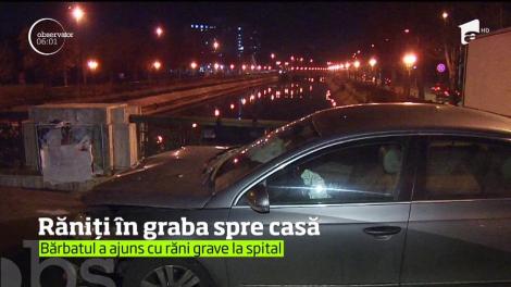 Accident pe Calea Griviței. O mașină s-a răsturnat în mijlocul drumului