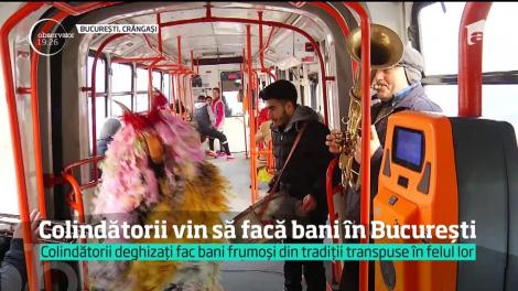 Tramvaiele din Bucureşti sunt pline ochi de colindători. Vin din toate colţurile ţării să strângă bani în Capitală