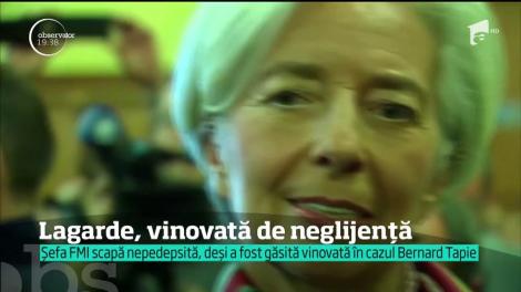 Directoarea FMI, Christine Lagarde a fost găsită vinovată de neglijenţă