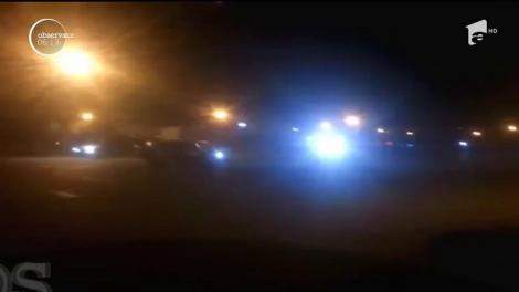 Moş Crăciun, pasionat de drifturi. A făcut spectacol, într-o parcare din staţiunea Mamaia, iar poliția a fost nevoită să intervină