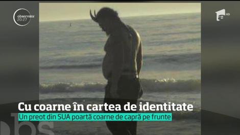 VIDEO! Ai crezut că le-ai văzut pe toate? Un bărbat a devenit celebru pe internet după ce a apărut în buletin cu coarne de capră