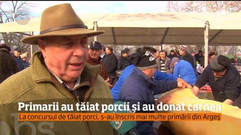 La un concurs de tăiat porci, s-au înscris mai multe primării din Argeș