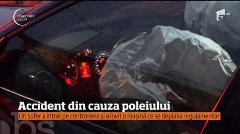Accident cu patru victime, din cauza poleiului