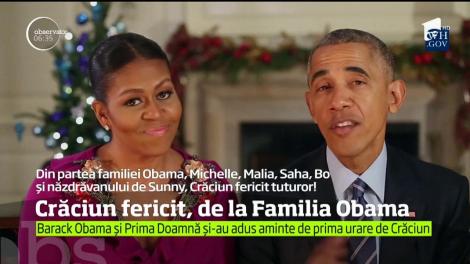 Familia Obama a făcut ultima urare de Crăciun de la Casa Albă