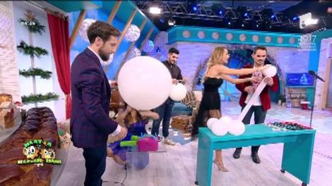 Provocare pentru Nadir! Artistul face un om de zăpadă din baloane