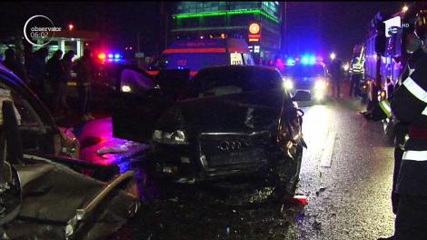 Accident grav pe DN 1. Un şofer a întors maşina fără să se asigure