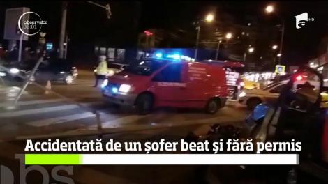 Accidentată de un șofer beat și fără permis