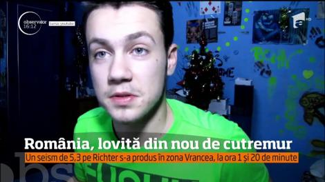 Un seism de 5,3 pe Richter s-a produs în zona Vrancea, la ora 1 și 20 de minute