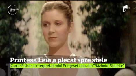 Carrie Fisher, interpreta prinţesei Leia din "Războiul Stelelor", a încetat din viaţă la vârsta de 60 de ani