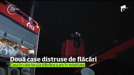 Flăcări violente au cuprins două case din Năvodari. Pompierii s-au luptat două ore să salveze o femeie din infern