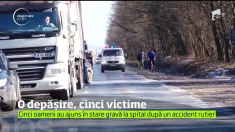 O depăşire neregulamentară a făcut cinci victime pe o şosea din Dâmboviţa