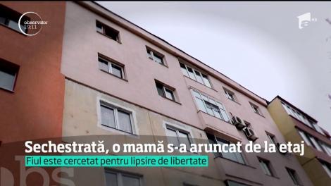 Închisă de fiu într-o cameră din apartamentul în care locuiau, o mamă s-a aruncat de la etaj ca să evadeze