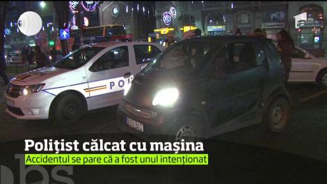 Incident seara trecută în Capitală! Un poliţist a fost accidentat de un şofer care riscă să fie acuzat acum de ultraj