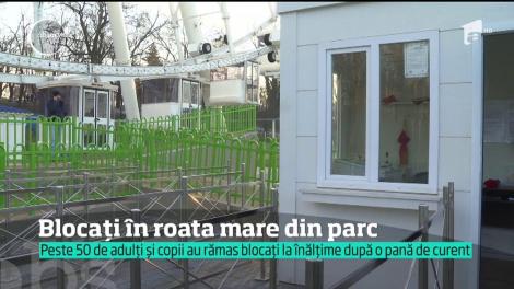 52 de persoane, blocate timp de 40 de minute în Roata Mare, din Parcul Tei