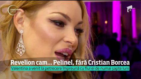 Valentina Pelinel nu pare să fie o femeie geloasă. A trecut în noul an în restaurantul condus de fosta nevastă a lui Cristi Borcea