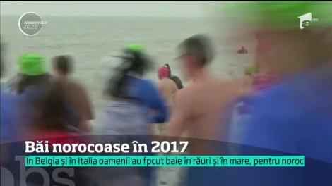 Curajoşii au făcut baie în marea rece ca gheaţa, în Belgia şi Italia