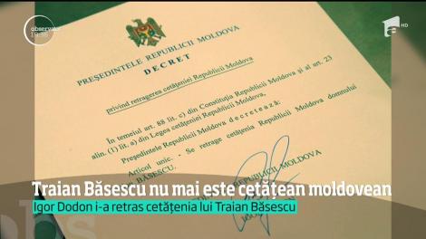 Oficial. Traian Băsescu a rămas fără cetăţenia Republicii Moldova