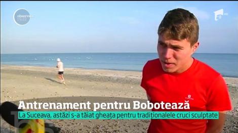 Se fac antrenamente serioase pentru prinderea Crucii, de Bobotează. La Constanţa, tinerii sunt decişi să sară în apele reci-sloi ale mării, chiar dacă se anunţă temperaturi ca la Polul Nord