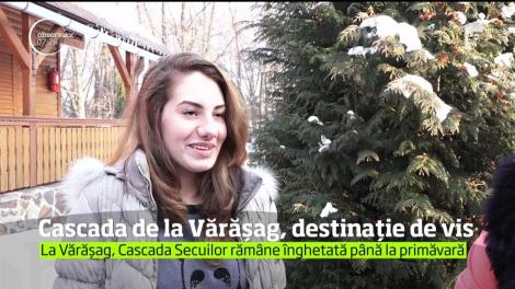 Cascada Secuilor, o destinație de vis. Cele două culori şi gheaţa spectaculoasă transformă susurul de apă într-un loc magic