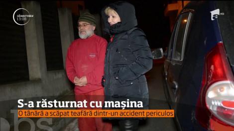 O tânără a scăpat teafără dintr-un accident periculos