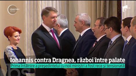 Prima întâlnire faţă în faţă a preşedintelui Klaus Iohannis cu membrii cabinetului Grindeanu a fost rece şi tensionată