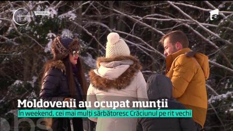 Crăciunul pe rit vechi. Moldovenii şi ruşii au pus stăpânire pe pârtiile din Carpaţi