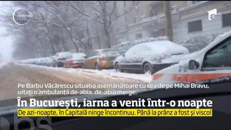 În Bucureşti a viscolit într-o noapte cât pentru o iarnă întreagă