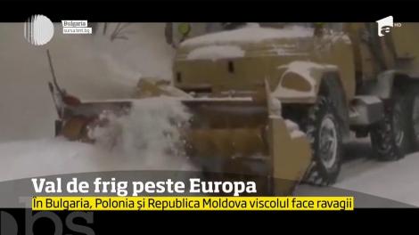 Val de frig peste Europa. În Bulgaria, Polonia și Republica Moldova viscolul face ravagii