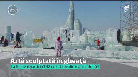 Cea mai mare competiţie de sculpturi în gheaţă din China