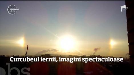 Cum arată curcubeul iernii! Așa ceva vezi doar o dată în viață!