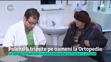 Gheaţa de pe trotuare a adus sute de oameni la spital, în ultimele două zile