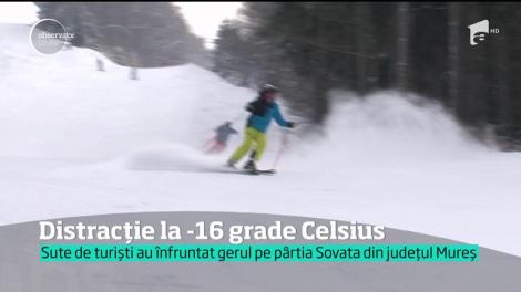Distracție la -16 grade Celsius, pe pârtia Sovata