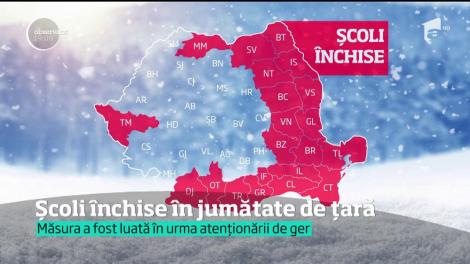 Școli și grădinițe închise în jumătate de țară