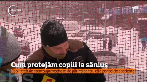 Copiii sunt cei mai afectați de ger, de accea trebuie îmbrăcați bine pe pârtie